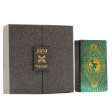 Coffret cadeau de tarot avec feuille d'or et turquoise