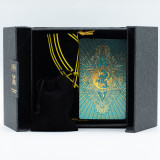 Coffret cadeau de tarot avec feuille d'or et turquoise