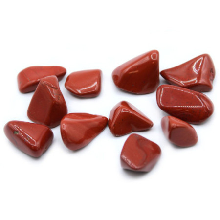 Lot de 24 pierres polies - Jaspe - Rouge