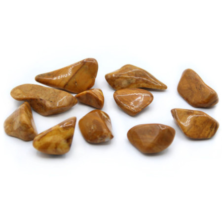 Lot de 24 pierres polies L - Jaspe jaune