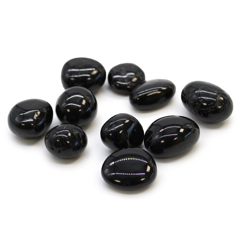 Lot de 24 pierres polies L - Tourmaline noire