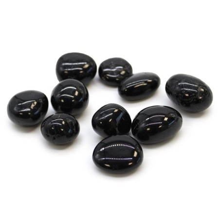 Lot de 24 pierres polies L - Tourmaline noire