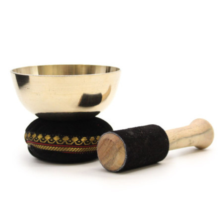 Coffret cadeau bol chantant en laiton - 9 cm