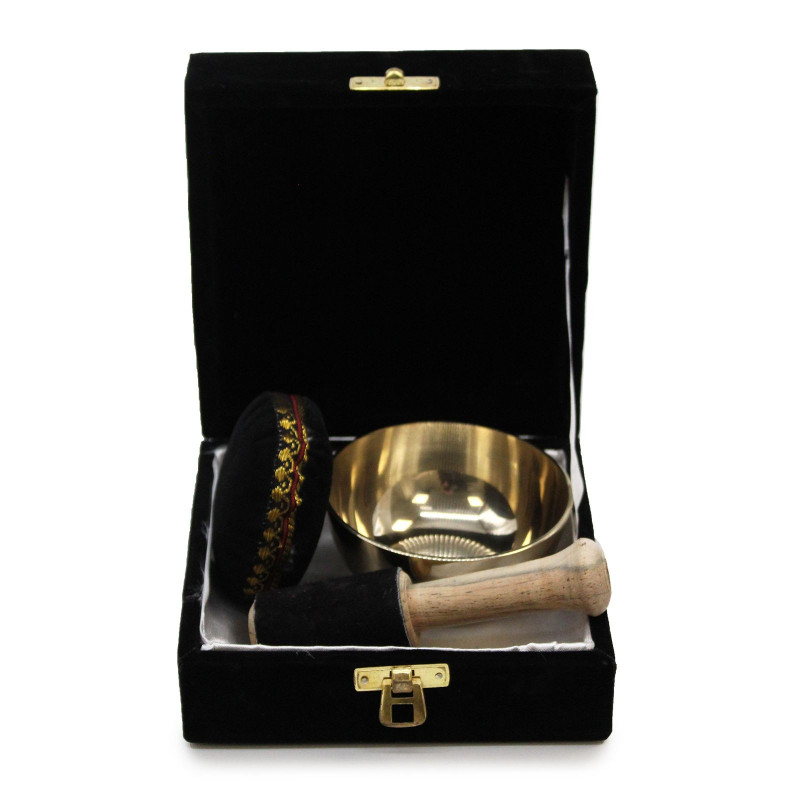Coffret cadeau bol chantant en laiton - 9 cm