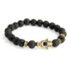 Or Hamsa / Pierre de Lave - Bracelet Pierres Précieuses