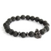 Casque de chevalier / Pierre de lave - Bracelet en pierres précieuses