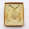 Ensemble collier et boucles d'oreilles - Bravery Leaf - Or
