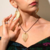 Ensemble collier et boucles d'oreilles - Bravery Leaf - Or