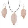 Ensemble collier et boucles d'oreilles - Bravery Leaf - Or rose