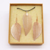 Ensemble collier et boucles d'oreilles - Bravery Leaf - Or rose