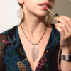 Ensemble collier et boucles d'oreilles - Bravery Leaf - Or rose