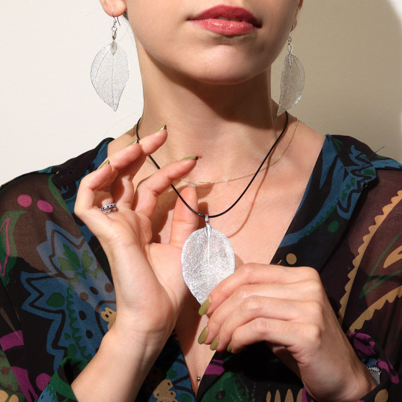 Collier - Feuille de bravoure - Argent