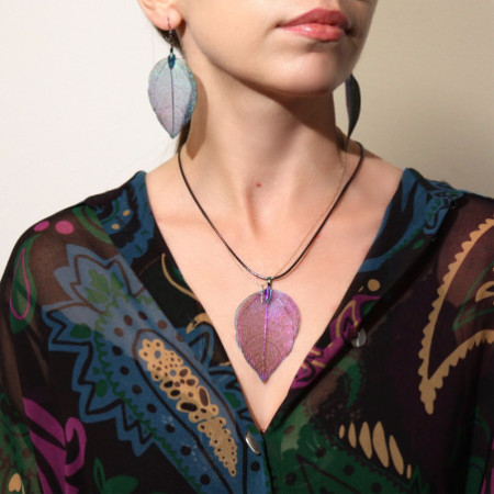 Collier - Feuille de bravoure - Lavande