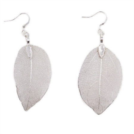 Boucles d'oreilles - Feuille de bravoure - Argent