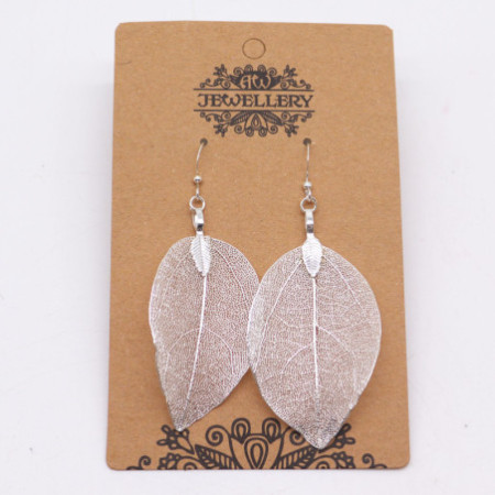 Boucles d'oreilles - Feuille de bravoure - Argent