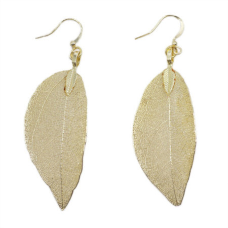 Boucles d'oreilles - Feuille de bravoure - Or