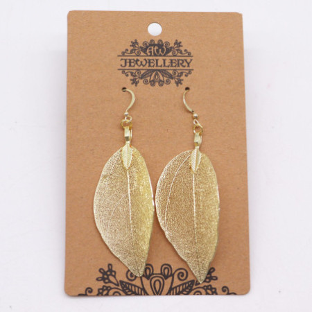 Boucles d'oreilles - Feuille de bravoure - Or