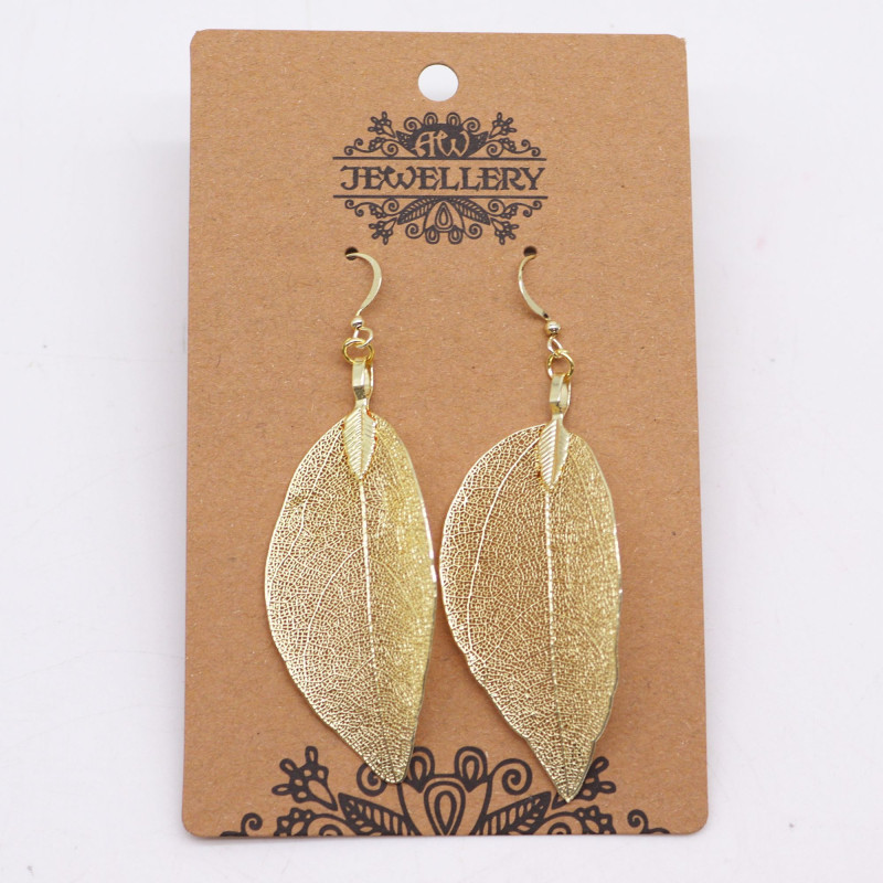 Boucles d'oreilles - Feuille de bravoure - Or