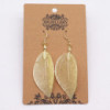 Boucles d'oreilles - Feuille de bravoure - Or