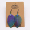 Boucles d'oreilles - Feuille de bravoure - Arc-en-ciel