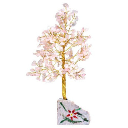 Arbre à pierres précieuses en quartz rose - 320 pierres