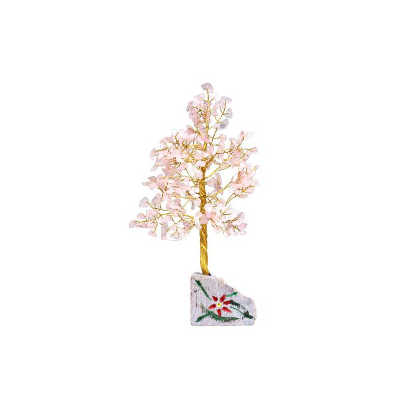 Arbre à pierres précieuses en quartz rose - 320 pierres