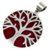 Pendentif Arbre de Vie en Argent 30 mm - Effet Corail
