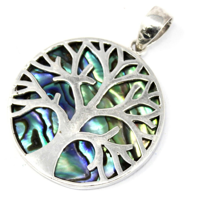 Pendentif Arbre de Vie en Argent 30mm - Abalone