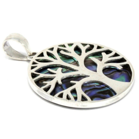 Pendentif Arbre de Vie en Argent 30mm - Abalone