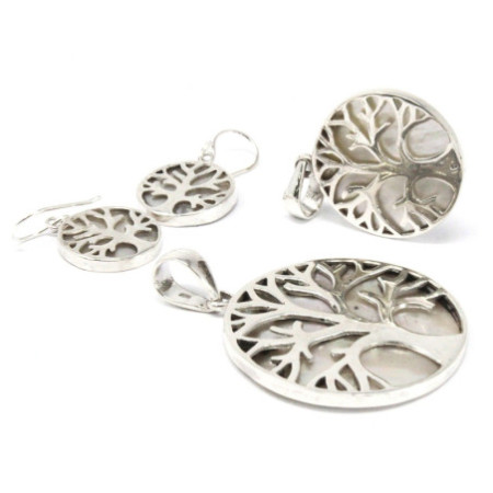 Pendentif Arbre de Vie en Argent 22 mm - Nacre