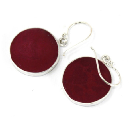 Boucles d'oreilles Arbre de Vie Argent 15 mm - Effet Corail