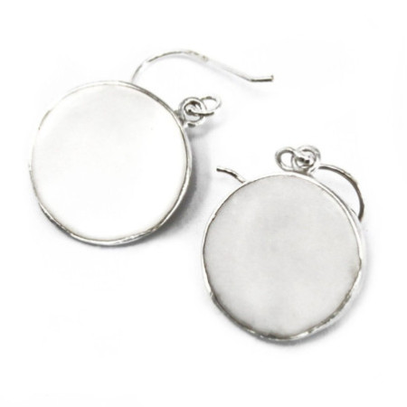 Boucles d'oreilles Arbre de Vie Argent 15 mm - Nacre