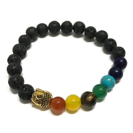 Bracelet en pierre de lave - Chakra du Bouddha