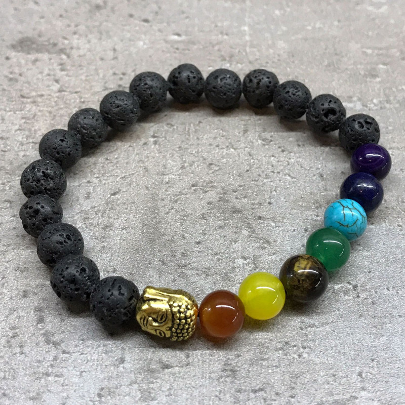 Bracelet en pierre de lave - Chakra du Bouddha