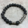 Bracelet en pierre de lave - Quartz de roche tribal