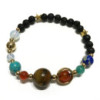 Bracelet en pierre de lave - Système solaire en or
