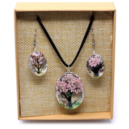 Fleurs pressées - Coffret Arbre de vie - Rose