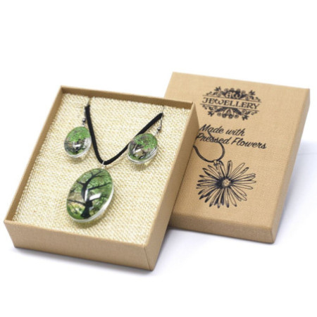 Fleurs pressées - Coffret Arbre de vie - Vert