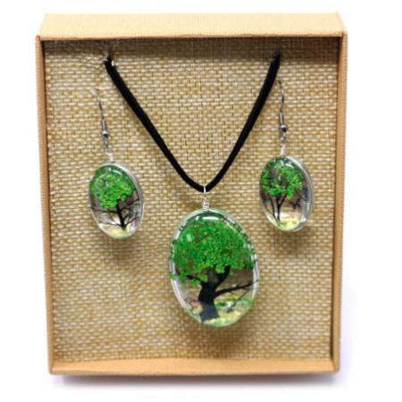 Fleurs pressées - Coffret Arbre de vie - Vert