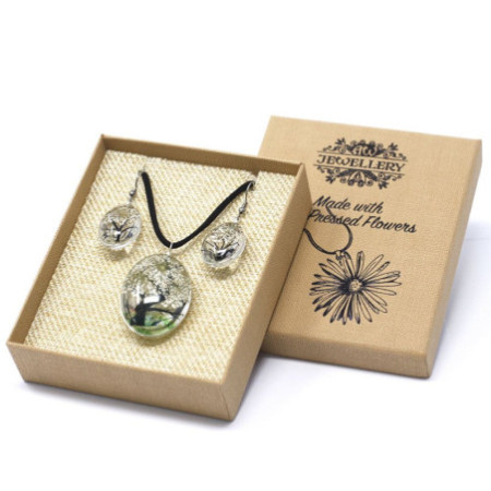 Fleurs pressées - Coffret Arbre de vie - Blanc