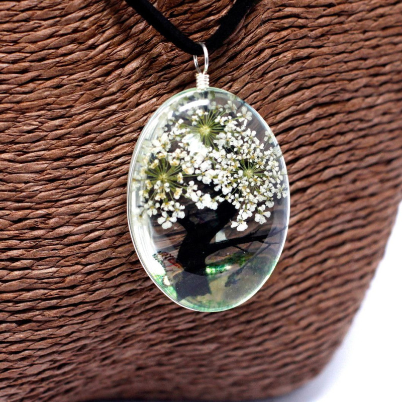 Fleurs pressées - Coffret Arbre de vie - Blanc