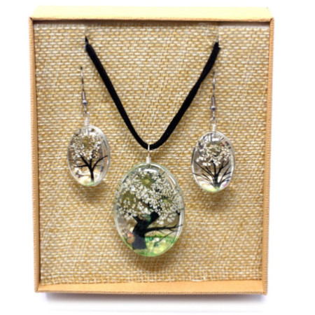 Fleurs pressées - Coffret Arbre de vie - Blanc