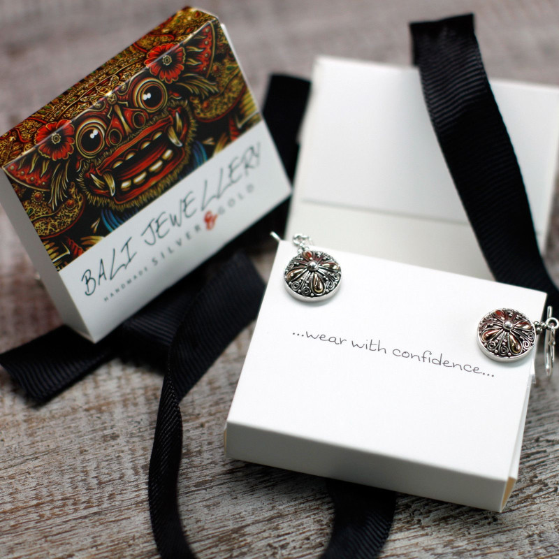 Boucles d'oreilles en argent et or - Hamsa
