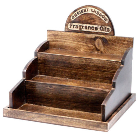 Support en bois de manguier pour huiles essentielles/parfums