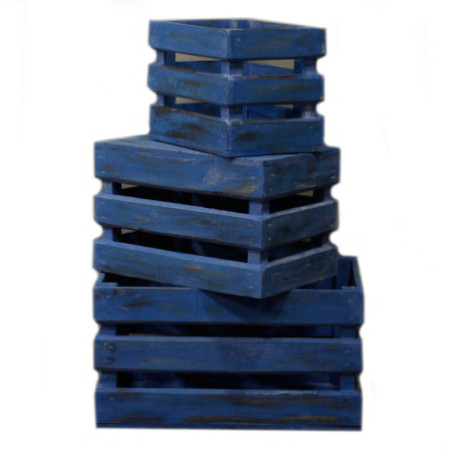 Lot de 3 boîtes de rangement/présentation - Bluewash