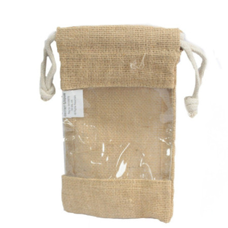Sac en jute avec fenêtre 20x12cm