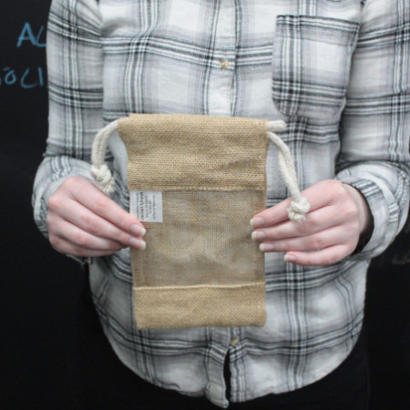 Sac en jute avec fenêtre 20x12cm