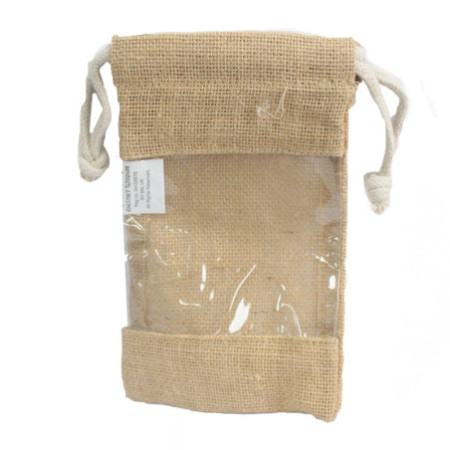 Sac en jute avec fenêtre 20x12cm