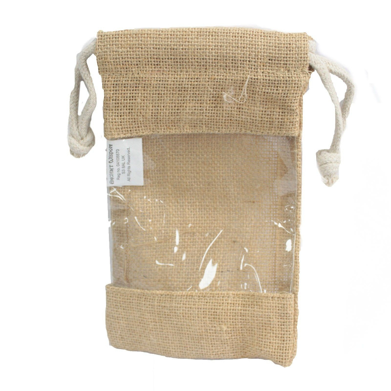 Sac en jute avec fenêtre 20x12cm