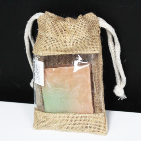 Petit sac en jute avec fenêtre 16 x 10 cm